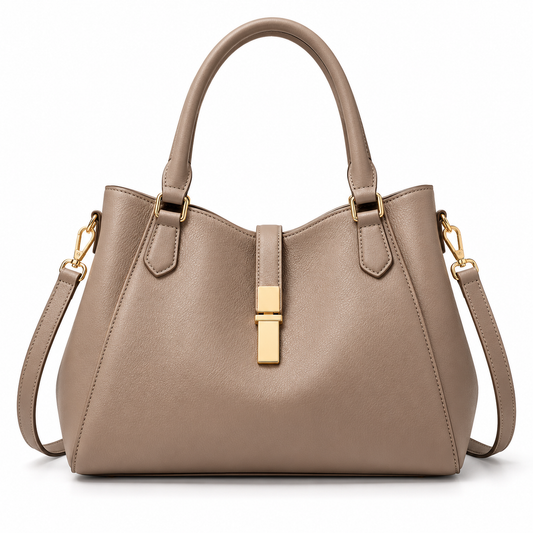 Cloud Luxe Structured Handbag – Taupe Edition